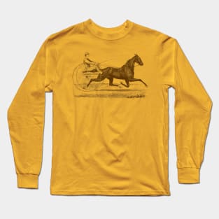 Harness Racing Horse Vintage Illustration Long Sleeve T-Shirt